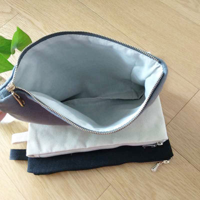 Customize Black Flat Canvas Pouch For Ipad Reusable ECO Free Small Cotton Pocket