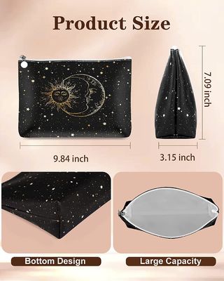 Waterproof Makeup Bag Cosmetic Bag for Women Small Makeup Bag for Purse,Sun and Moon Gifts Makeup Pouch