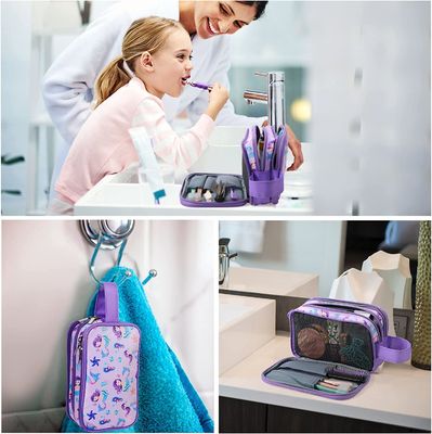 Travel Toiletry Bag for Little Young Girls Cosmetic Makeup Waterproof Hanging Wash Bag Toddler Traveling Toiletries
