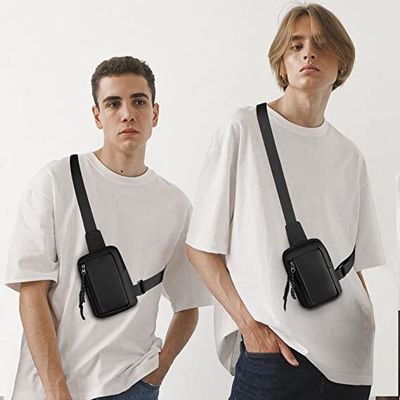 Men Women Small Waterproof Crossbody Bag Casual Phone Chest Bag for Travelling Hiking