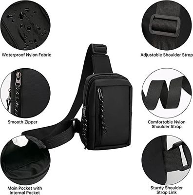 Men Women Small Waterproof Crossbody Bag Casual Phone Chest Bag for Travelling Hiking