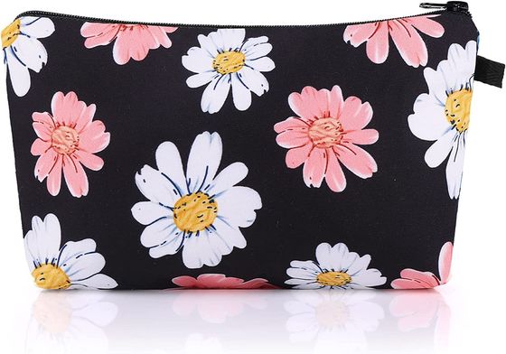 Women Cute Makeup Bag Travel Organizer Pouches with Zipper Sunflower Waterproof Printed Roomy Toiletry Bag