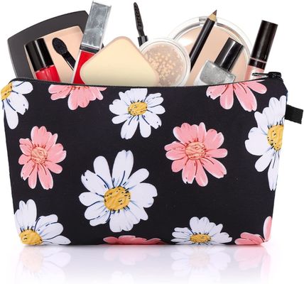 Women Cute Makeup Bag Travel Organizer Pouches with Zipper Sunflower Waterproof Printed Roomy Toiletry Bag