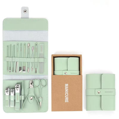 Manicure Set Nail Clippers Tools Household 4/12/16Pcs Stainless Steel Ear Spoon Nail Cutters Scissors Kit For Manicure Tools