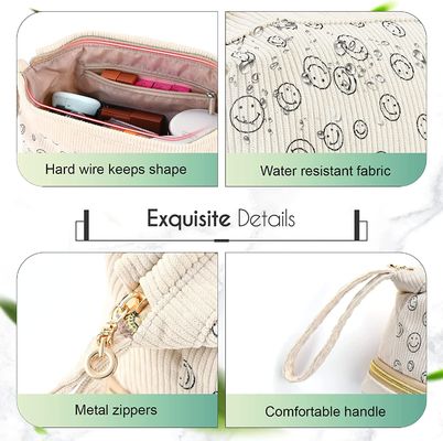 Soft Durable Water-resisitant Travel Makeup Bag, Large Double Layer Make Up Cosmetic Bag for Women