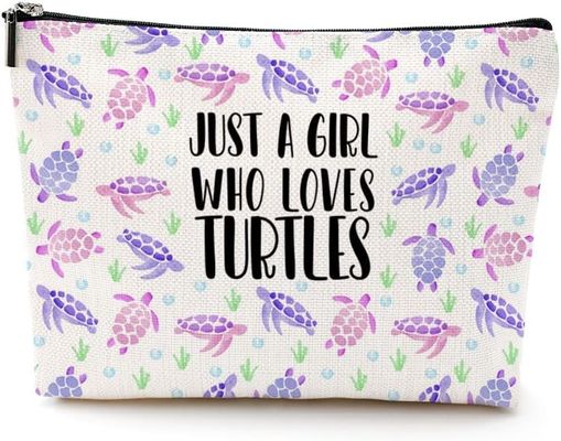 Soft Waterproof Watercolor Sea Turtle Make Up Bag For Women Cosmetic Travel Bag