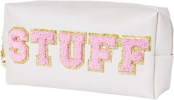 Zipper Makeup Stuff Bag Clover Chenille Letter Waterproof Travel Organizer Valentines Bag
