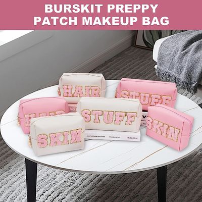 Zipper Makeup Stuff Bag Clover Chenille Letter Waterproof Travel Organizer Valentines Bag