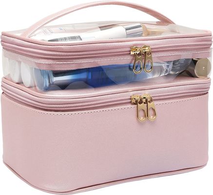 Multi-functional and waterproof  Double Layer Large Makeup Organizer Bag Toiletry Bag