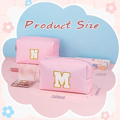 Cosmetic Bag Travel Toiletry Bag, Personalized Birthday Gift for Women Teen Girl, Preppy Travel Stuff For Girls
