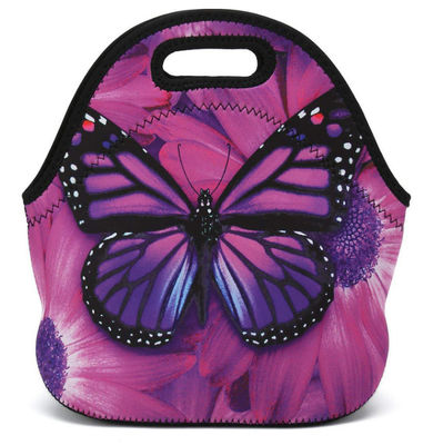 Butterfly Design Waterproof Neoprene Cooler Bag SBR Insulated Lady Tote Customized