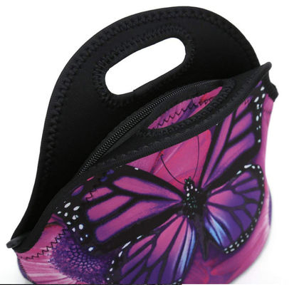 Butterfly Design Waterproof Neoprene Cooler Bag SBR Insulated Lady Tote Customized