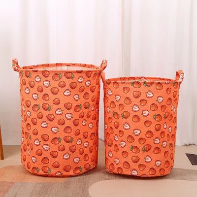 Cotton Cloth Kids Toy Storage Box Laundry Basket With Handles Cloth Hamper