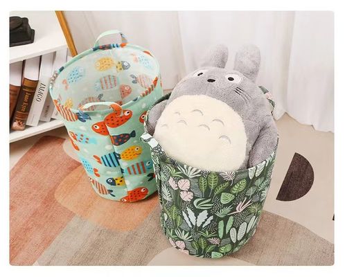Cotton Cloth Kids Toy Storage Box Laundry Basket With Handles Cloth Hamper
