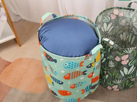 Cotton Cloth Storage Waterproof Laundry Basket With Handles Laundry Hamper