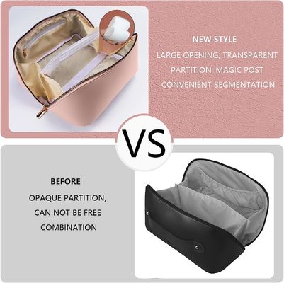 Multifunctional Large Capacity Travel Makeup Bag Flat Large Opening