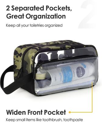 Traveling See Through Clear Toiletry Bag With Handle For Men