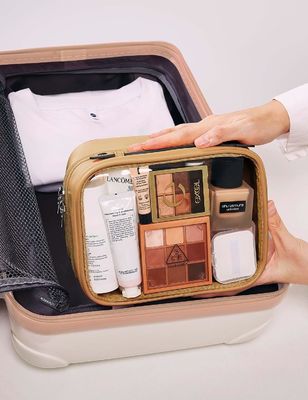 Lightweight Waterproof 2 Layer Travel Toiletry Bag Clear Makeup Bag With Zipper