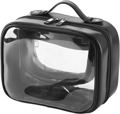 Multifunctional Transparent Double Travel Cosmetic Bag Case Waterproof Open Storage