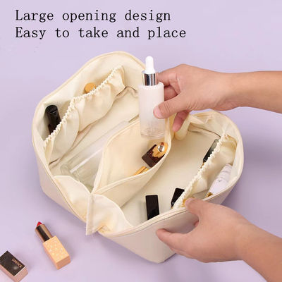 Lightweight Canvas Cosmetic Bag For Women Travel Toiletry Organization Bag
