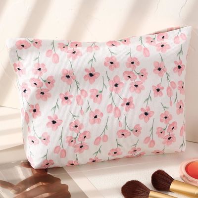 Women Travel Shockproof Storage Floral Cosmetic Bag Makeup Bags