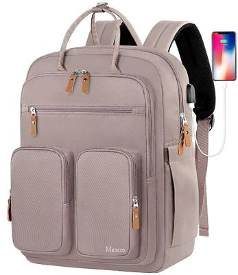 Stylish Mommy Bag With UBS Mouth Waterproof Fabric Comfort Shoulder Strap Inside Pouch Baby Bottle Insulation Layer