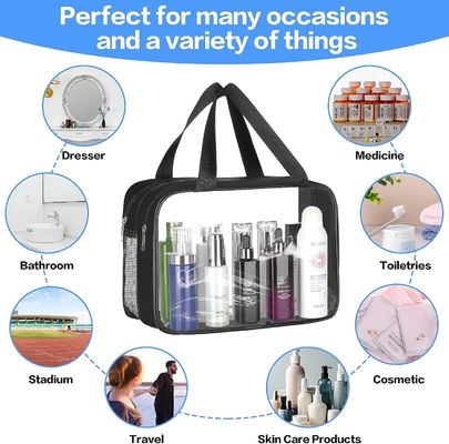 PVC Large Waterproof Transparent Clear Travel Bag For Toiletries Bags