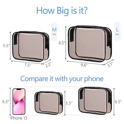 Multi Functional Durable Water Resistant Clear Toiletry Bags For Traveling