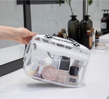 Clear Makeup Travel Toiletry Tote Bags Large Cosmetic Organizer Zipper Pouch Purse