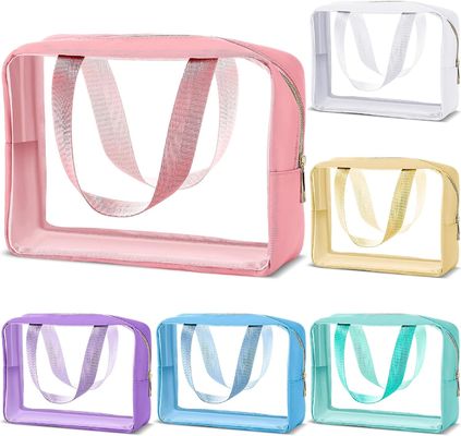 Soft Clear Transparent Hanging Makeup Bags with Zipper Clear Travel Bags