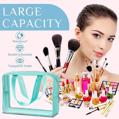 Soft Clear Transparent Hanging Makeup Bags with Zipper Clear Travel Bags