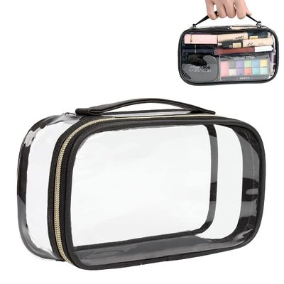 Small Shockproof Travel Transparent Cosmetic Bag Organizer With Zipper