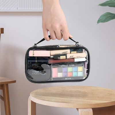 Small Shockproof Travel Transparent Cosmetic Bag Organizer With Zipper