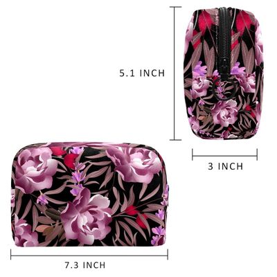 Waterproof Lightweight Soft Flower Cosmetic Toiletry Bag With Zipper