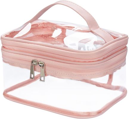 Double Layer Clear Cosmetic Bag Makeup Bag Waterproof Travel Toiletry Bag