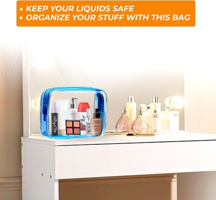 Lager Capacity Waterproof Durable Clear Toiletry Bags With Zipper