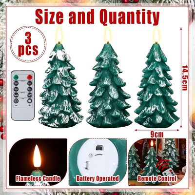Versatile Flameless Taper Candles Real Wax Christmas Tree Candles