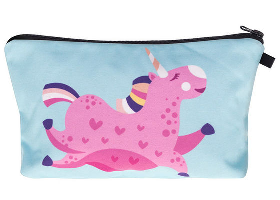 Unicorn Cosmetic Pouch Bag For Makeup 18 * 13.5cm Or Custom Size Polyester Material