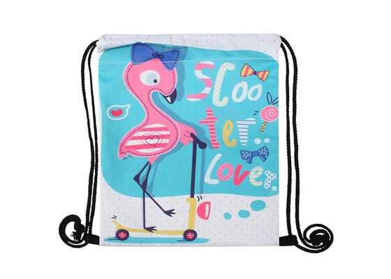 Flamingo Personalized Cinch Bags Custom Print Waterproof Drawstring Backpack