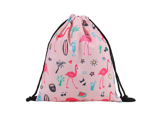 Portable Folding Drawstring Bag Backpack Pink Drawstring Backpack With Logo