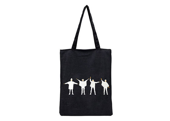 Multi Purpose Plain Canvas Black Tote Bag For Decorating