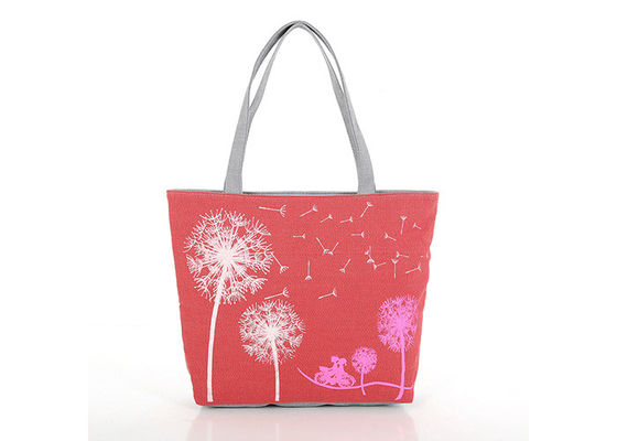 Promotional Big Red Canvas Tote Bags Foldable Tote Shopper Bag Canvas