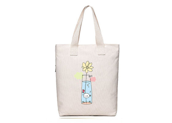 Shopping Stylish Tote Shopper Bag Canvas Eco Friendly With Zipper Closure