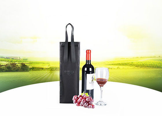 Vegan Leather Black Wine Cooler Bags For Gift Champagne Cooler Bag OEM