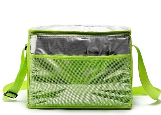 Green Aluminum Foil Insulated Tote Lunch Bag With Shoulder Strap