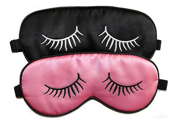 Lightproof Embroidery Silk Satin Sleep Mask Travel Eye Mask Custom Design