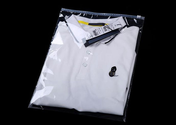 Custom Design Large Clear Plastic Bags With Zip Top For Garment PE Material